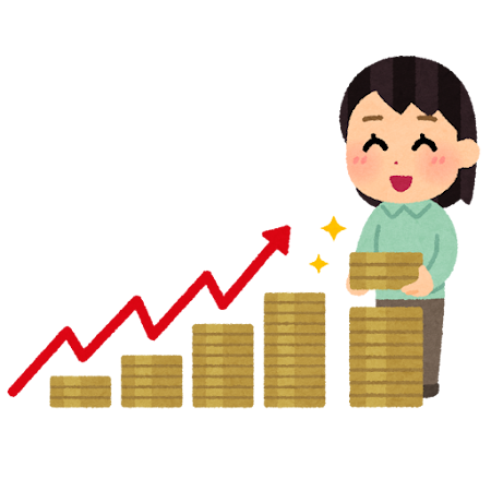 投資による利益のイラスト